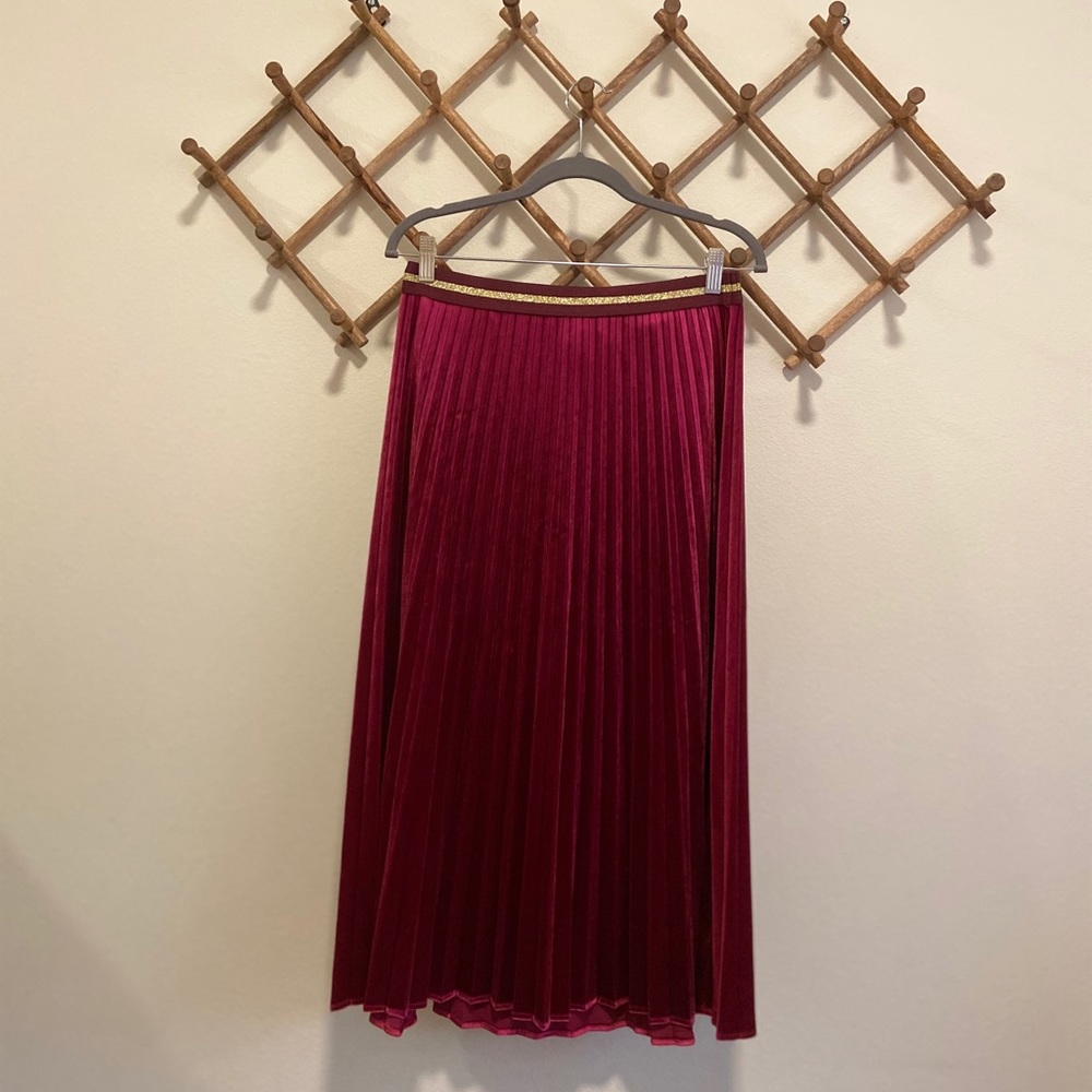 Anthropologie Maeve Circle Skirt in Raspberry